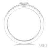 1/3 Ctw Oval Cut & Round Cut Diamond East West Ring in 14K White Gold