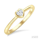 1/5 Ctw Bezel Set Heart Cut Diamond Fashion Ring in 14K Yellow Gold