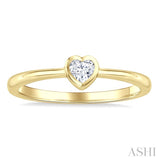 1/5 Ctw Bezel Set Heart Cut Diamond Fashion Ring in 14K Yellow Gold