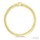 1/5 Ctw Bezel Set Emerald Cut Diamond Fashion Ring in 14K Yellow Gold
