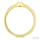 1/5 Ctw Bezel Set Pear Cut Diamond Fashion Ring in 14K Yellow Gold