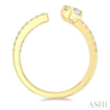 3/8 Ctw Heart-Shaped and Round Cut Diamond Open Fashion Ring in 14K Yellow Gold