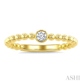1/10 Ctw Bezel Set Round Cut Bead Bijoux Diamond Beaded Ring in 10K Yellow Gold