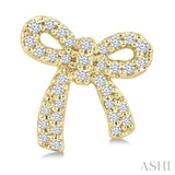 1/4 Ctw Round Cut Diamond Bow Petite Fashion Earrings in 10K Yellow Gold