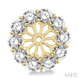 2 Ctw Round Cut Diamond Earrings Jacket in 14K Yellow Gold