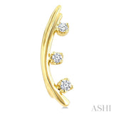 1/10 Ctw Round Cut Diamond Fashion Ear Climbers in 10K Yellow Gold