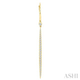 1/3 Ctw Round Cut Diamond Fashion Long Earrings in 14K Yellow Gold