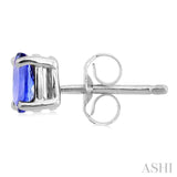 5x3 MM Oval Cut Tanzanite Stud Earrings in 14K White Gold