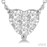 1/3 Ctw Lovebright Diamond Heart Pendant With Chain in 14K White Gold