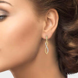 1/6 Ctw Infinity Round Cut Diamond Long Earrings in 10K Yellow Gold