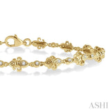 1/3 Ctw Fleur De Lis Round Cut Diamond Link Bracelet in 10K Yellow Gold