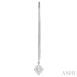 1/2 Ctw Cushion Shape Lovebright Round Cut Diamond Earrings in 14K White Gold