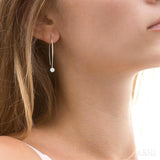1/2 Ctw Cushion Shape Lovebright Round Cut Diamond Earrings in 14K White Gold