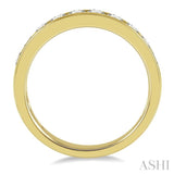 3/4 Ctw Channel Set 11 Stone Round Cut Diamond Wedding Band in 14K Yellow Gold