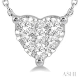 1/4 Ctw Lovebright Diamond Heart Pendant With Chain in 14K White Gold