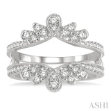 1/2 Ctw Milgrain Twist Round Cut Diamond Insert Ring in 14K White Gold