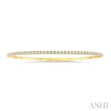 1 Ctw Round Cut Diamond Halfway Straight Flex Bangle in 14K Yellow Gold