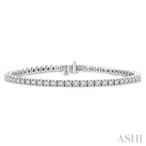 2 Ctw Square Shape Round Cut Diamond Tennis Bracelet in 18K White Gold