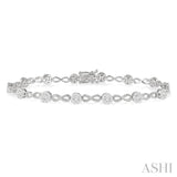 1 1/2 Ctw Lovebright Round Cut Diamond Infinity Link Bracelet in 14K White Gold