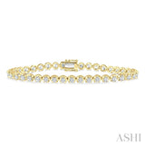 4 Ctw Round Cut Diamond Illusion Tennis Bracelet in 14K Yellow Gold