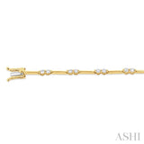 1 1/10 Ctw Bar Link Round Cut Diamond Bracelet in 14K Yellow Gold