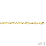 1/4 Ctw Wave Link Round Cut Diamond Fashion Bracelet in 10K Yellow Gold