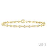1 Ctw Bezel Set Round Cut Diamond Station Bracelet in 14K Yellow Gold