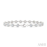 1/2 Ctw Bezel Set Round Cut Diamond Station Bracelet in 14K White Gold
