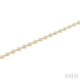 1/2 Ctw Bezel Set Round Cut Diamond Station Bracelet in 14K Yellow Gold