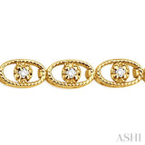 1/4 Ctw Oval Shape Round Cut Diamond Link Bracelet in 10K Yellow Gold