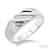 1/20 Ctw Round Cut Diamond Men's Ring in Sterling Silver