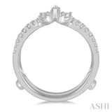 1/2 Ctw Lotus Center Round Cut Diamond Insert Ring in 14K White Gold