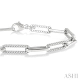 1 Ctw Round Cut Diamond Paperclip Bracelet in 10K White Gold