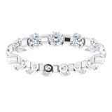 14K White 1 1/2 CTW Natural Diamond Eternity Band Size 5