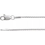 Sterling Silver 1 mm Wheat 24" Chain