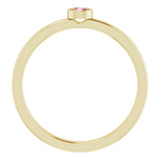 14K Yellow 3 mm Natural Pink Tourmaline Ring