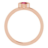 14K Rose 4.5 mm Natural Ruby Ring