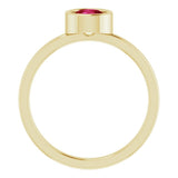 14K Yellow 5.5 mm Lab-Grown Ruby Ring