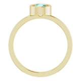 14K Yellow 5.5 mm Natural Blue Zircon Ring