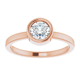 14K Rose 5/8 CT Natural Diamond Ring