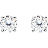 Sterling Silver 4.5 mm Stuller Lab-Grown Moissanite Earrings