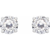 14K White Gold 5 mm Stuller Lab-Grown Moissanite Earrings