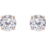 14K Rose Gold 5.5 mm Stuller Lab-Grown Moissanite Earrings