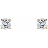 14K Rose Gold 6 mm Stuller Lab-Grown Moissanite Earrings