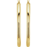 14K Yellow 40 mm Tube Hoop Earrings