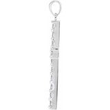 14K White 1/4 CTW Natural Diamond Cross Pendant