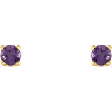 14K Yellow 2.5 mm Natural Amethyst Stud Earrings