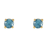 14K Yellow 4 mm Natural Swiss Blue Topaz Stud Earrings