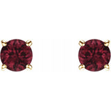 14K Yellow Gold 5 mm Natural Mozambique Garnet Earrings