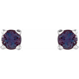 14K White Gold 2.5 mm Lab-Grown Alexandrite Earrings
